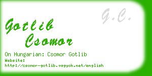 gotlib csomor business card